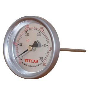 Pizzaovnstermometer med føler 0–500 °C